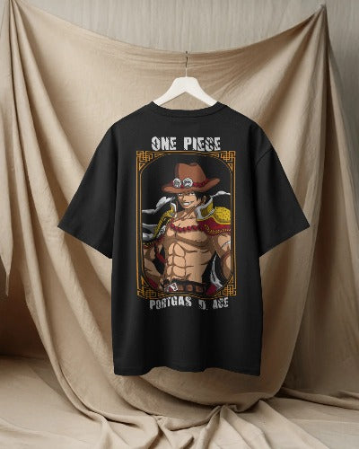 🔥 Portgas D. Ace Classic Crew T-Shirt for Men | 100% Cotton 🌿 | Anime Graphic Tee 🎌 | Comfort Fit | Premium Quality ✨