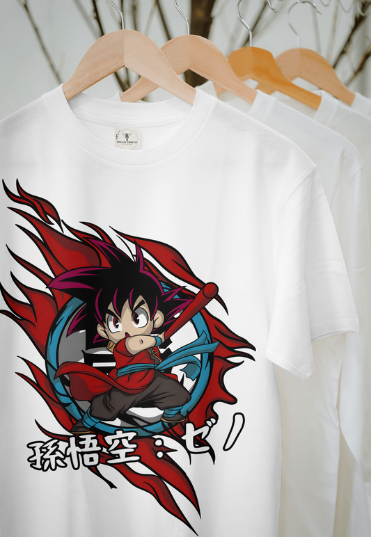 Goku Kawaii Anime T-Shirt - 180 GSM Super Combed Cotton | Front Print Unisex Tee