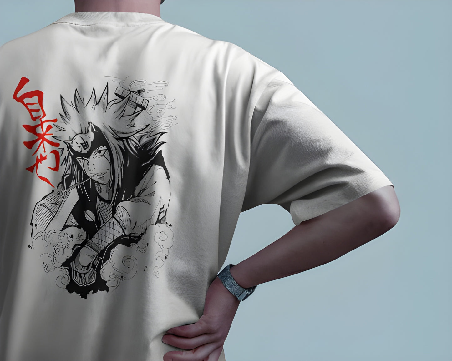 🐸🔥 Sage of the Six Swags | Jiraiya Oversized Back-Printed T-Shirt | Unisex | 240 GSM | White Tee 👕✨