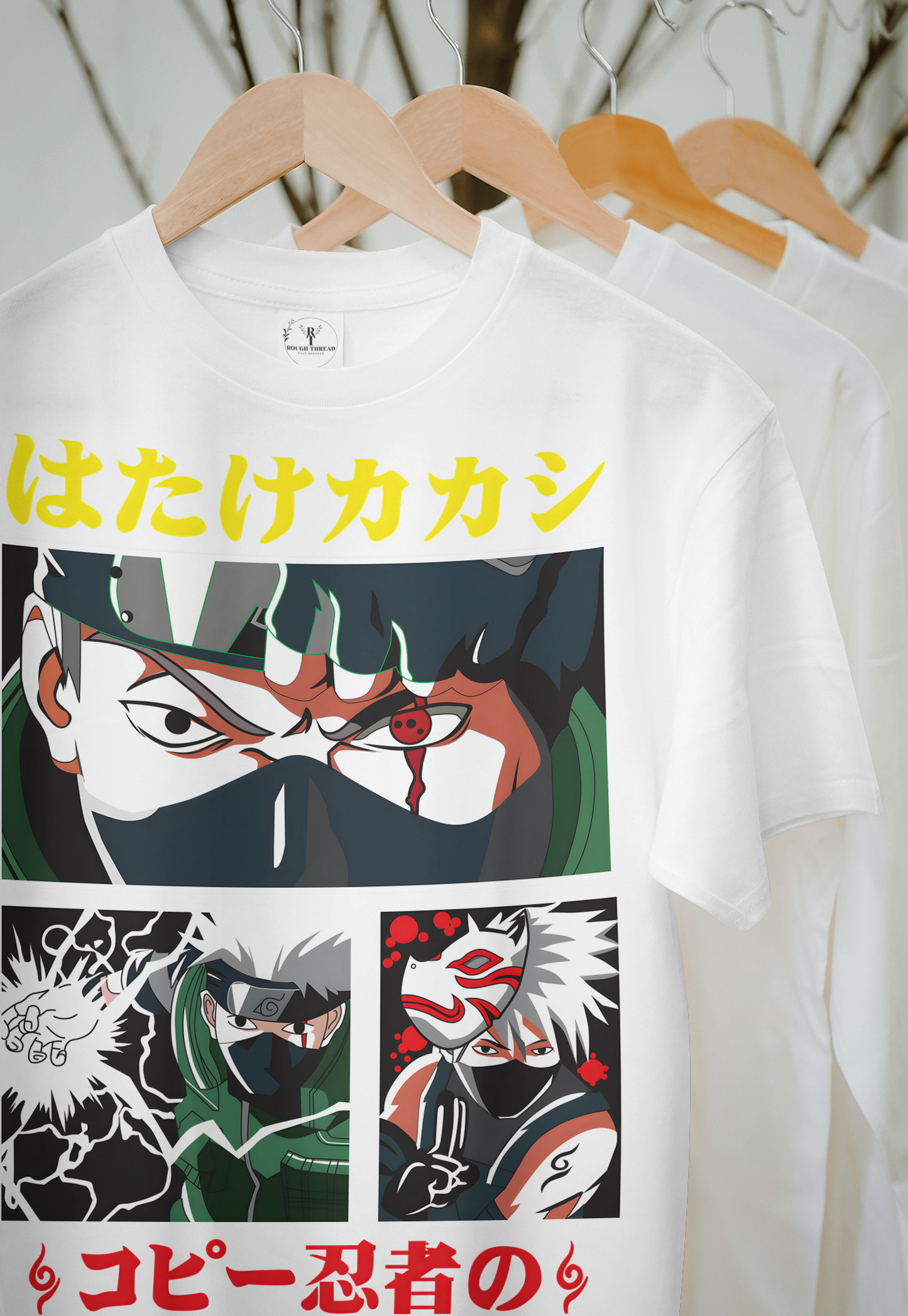 ⚡ Hatake Kakashi Anime Graphic T-Shirt | Unisex Standard Crew | 100% Cotton 🌿 | 2 Colors | Regular Fit ✨