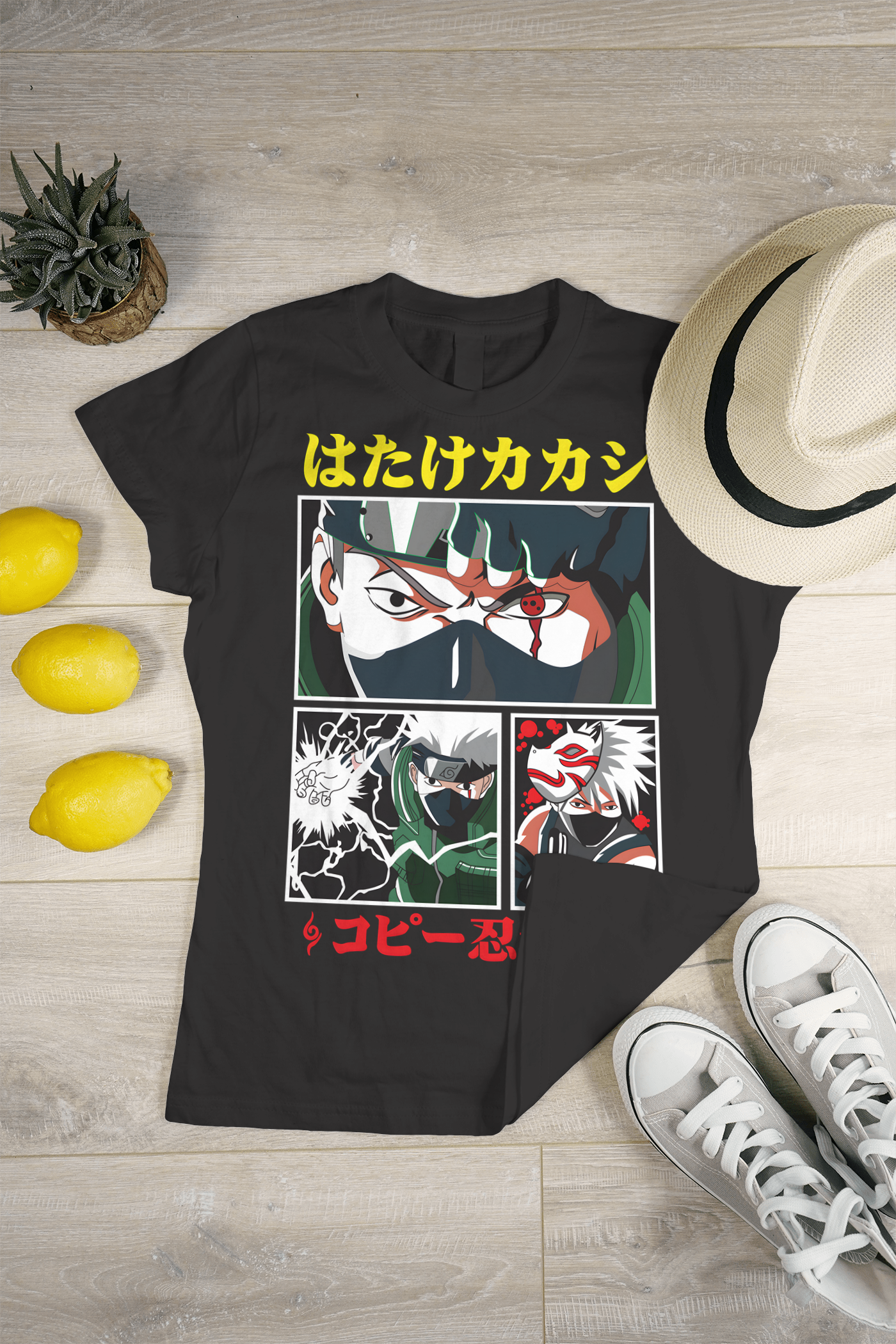 ⚡ Hatake Kakashi Anime Graphic T-Shirt | Unisex Standard Crew | 100% Cotton 🌿 | 2 Colors | Regular Fit ✨