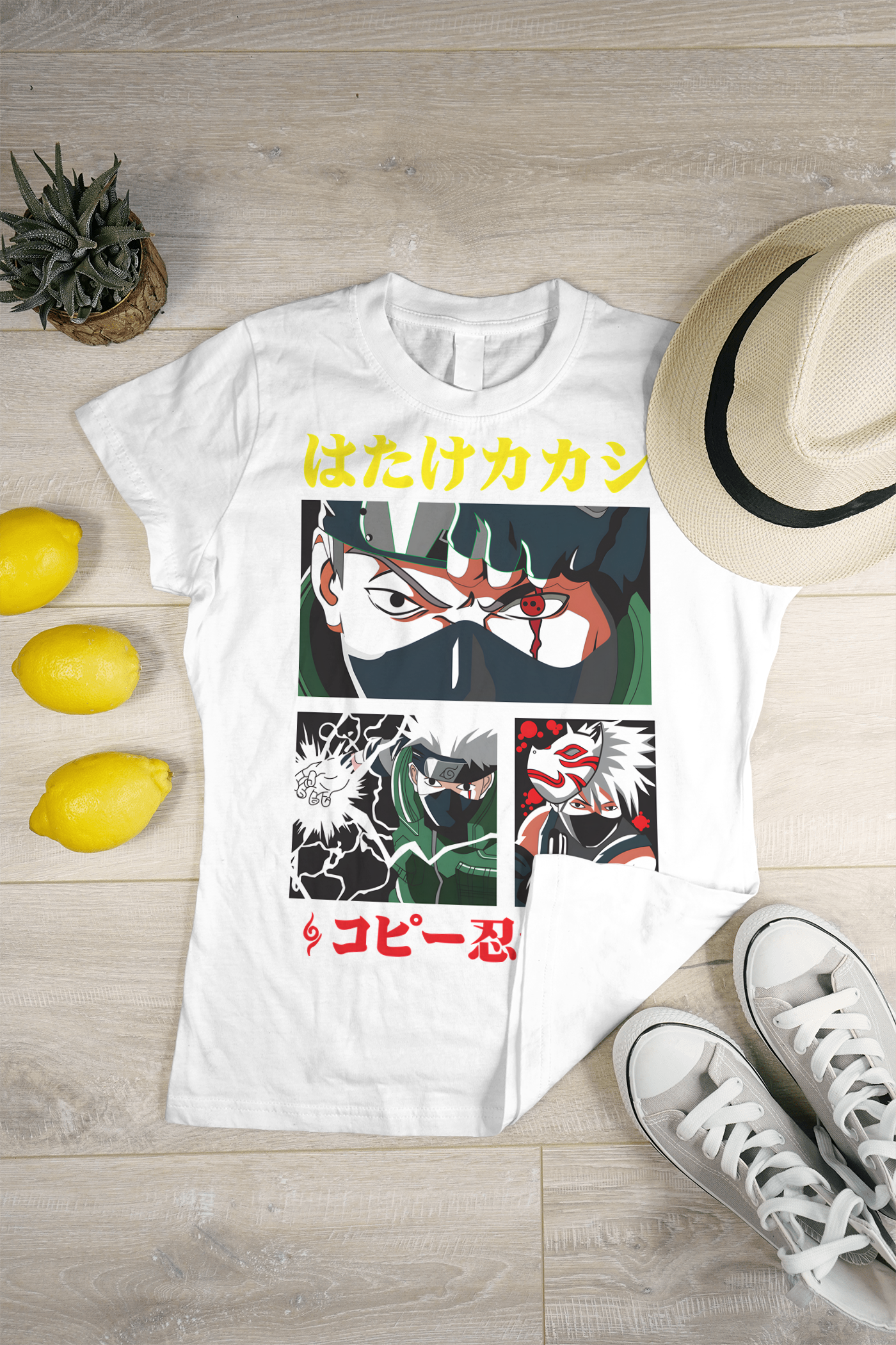 ⚡ Hatake Kakashi Anime Graphic T-Shirt | Unisex Standard Crew | 100% Cotton 🌿 | 2 Colors | Regular Fit ✨