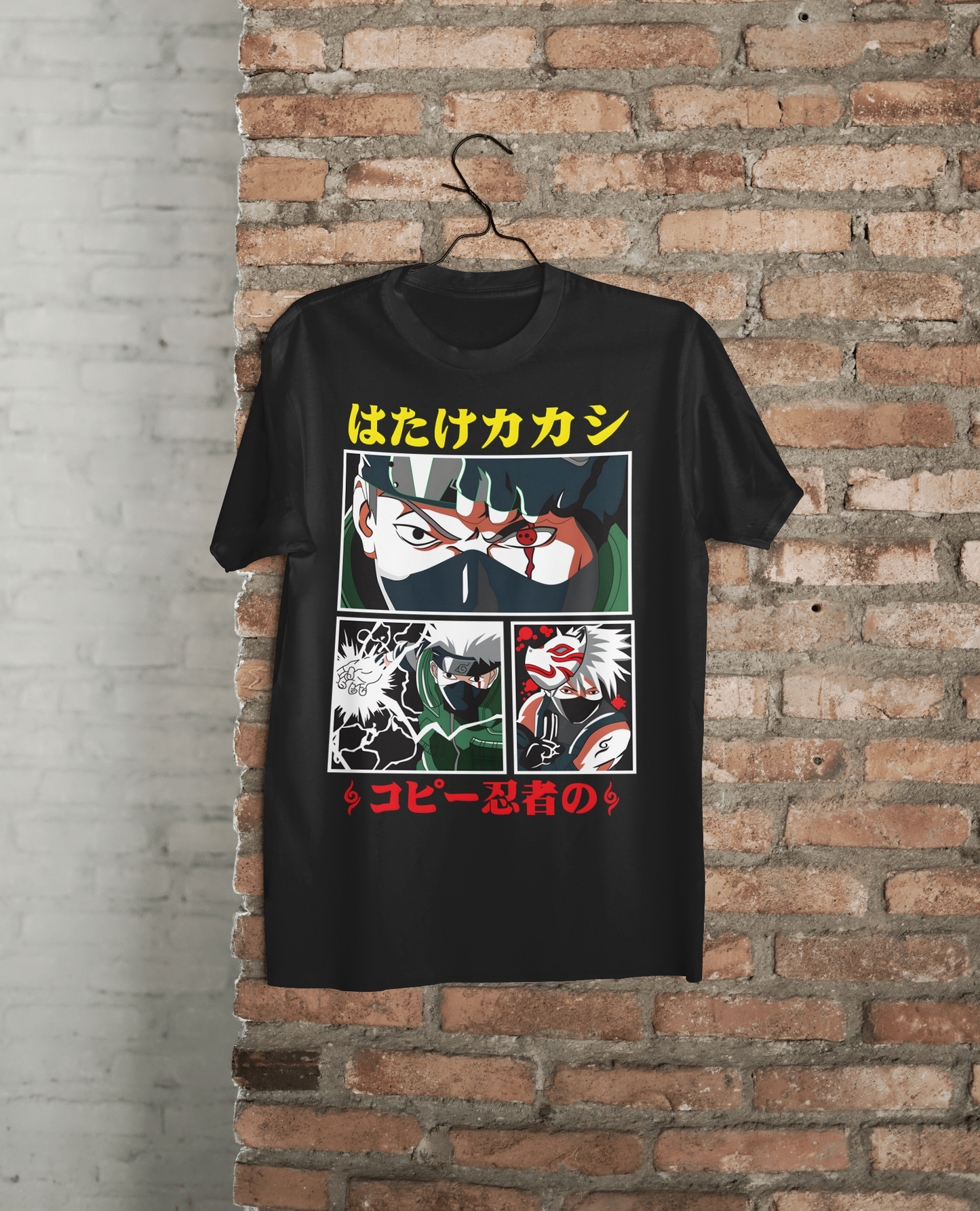 ⚡ Hatake Kakashi Anime Graphic T-Shirt | Unisex Standard Crew | 100% Cotton 🌿 | 2 Colors | Regular Fit ✨