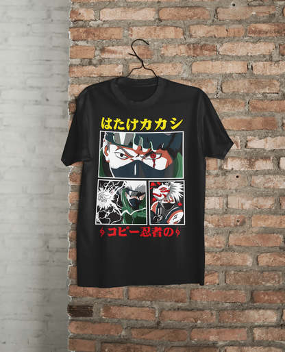 ⚡ Hatake Kakashi Anime Graphic T-Shirt | Unisex Standard Crew | 100% Cotton 🌿 | 2 Colors | Regular Fit ✨