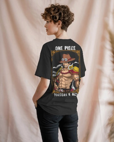 🔥 Portgas D. Ace Classic Crew T-Shirt for Men | 100% Cotton 🌿 | Anime Graphic Tee 🎌 | Comfort Fit | Premium Quality ✨