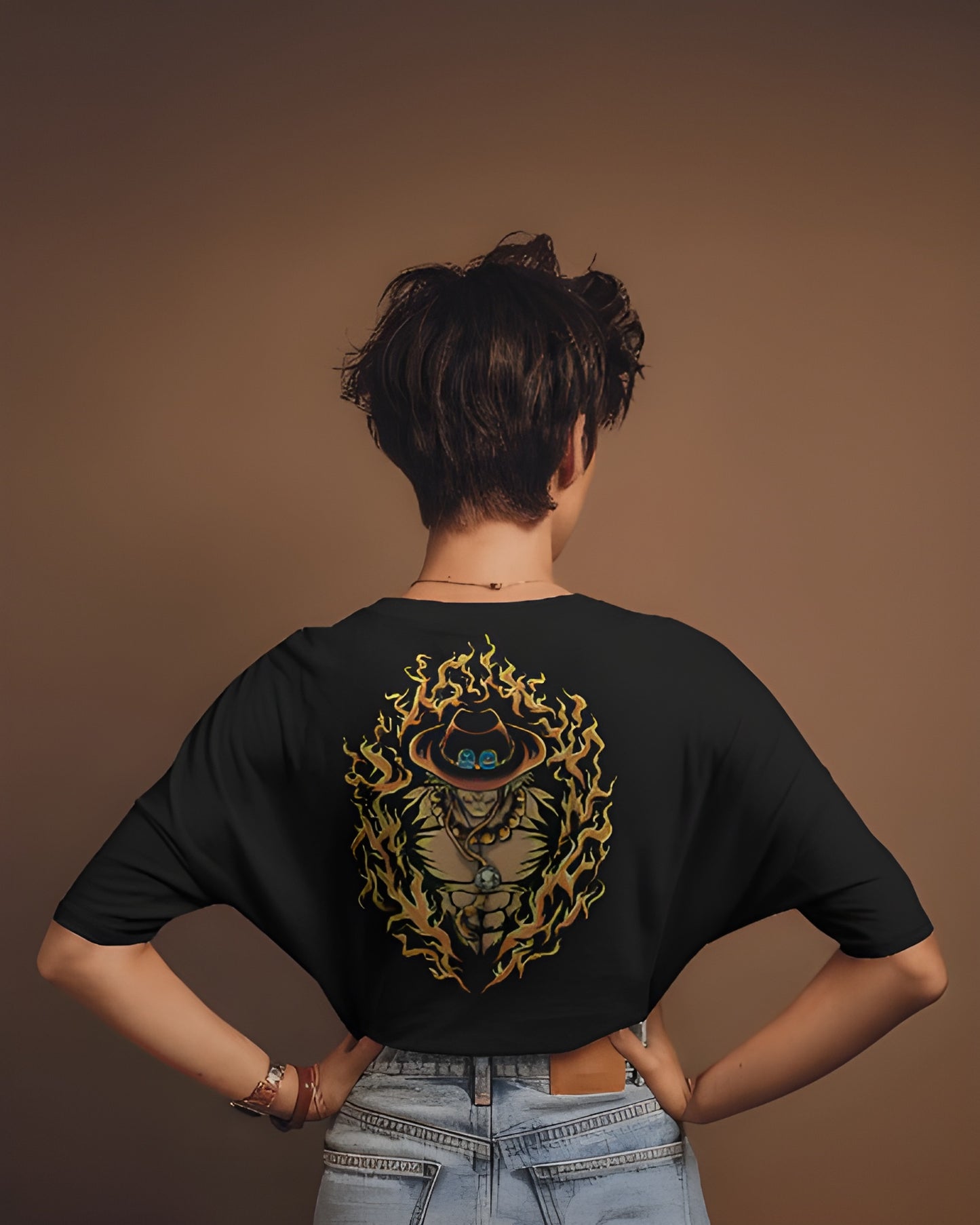 🔥 Unisex Classic Crew T-Shirt – Portgas D. Ace (One Piece) 🏴‍☠️🔥